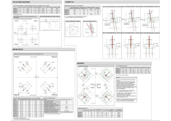 Plan de stabilité, métré, bordereau modélisation 3D